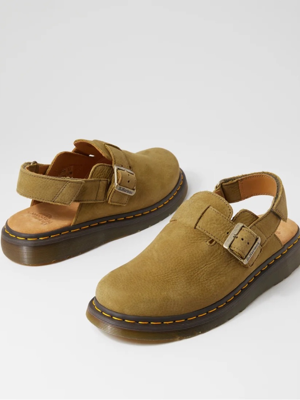 Dr. Martens Jorge II Slingback Olive Green Clog Mules, 11